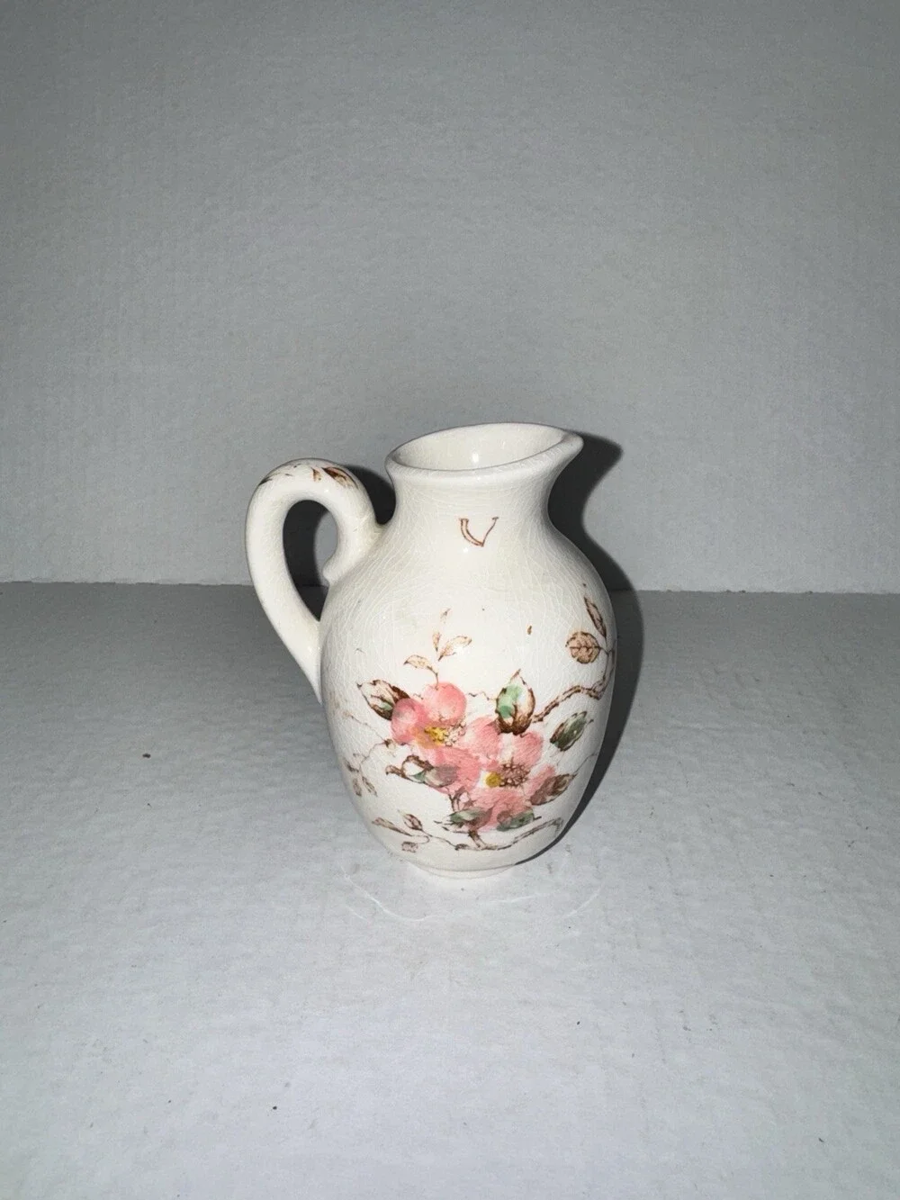VTG Nasco Springtime Mini Creamer Pitcher Pink Dogwood Japan 4.5”